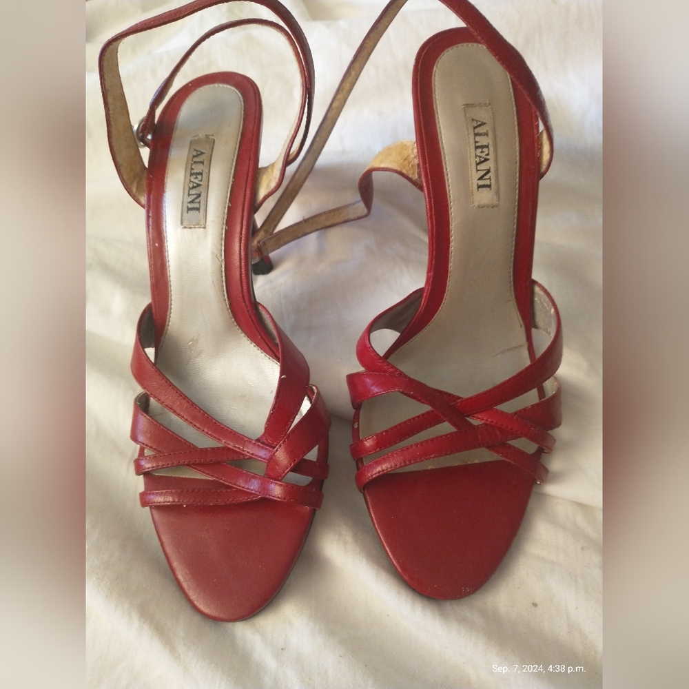 Alfani Dark Red Strappy Sandal Heels